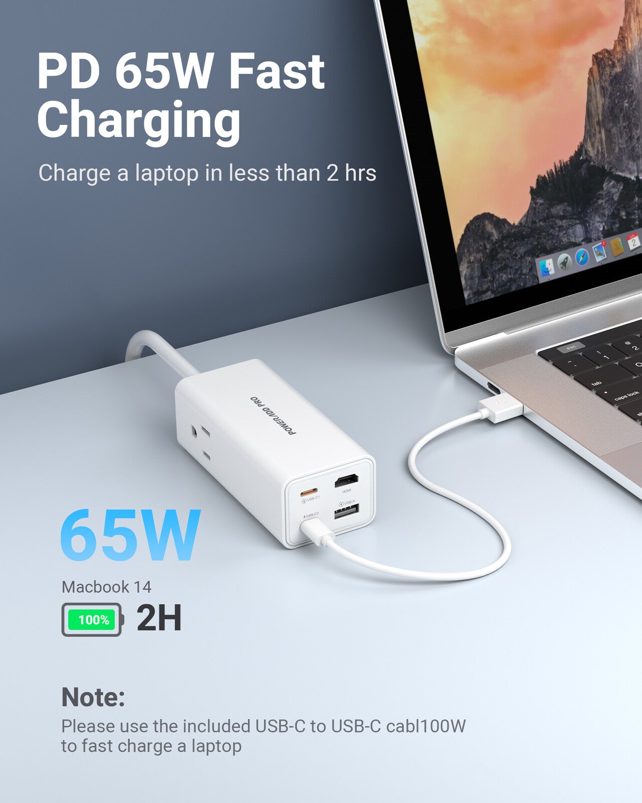 POWERΛDD PRO USB C Charger 65W